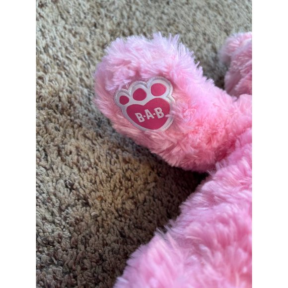 Build A Bear Workshop Teddy Bear Plush 17 in Pink Swirl Heart Nose Blue Eyes BAB - Picture 4 of 8